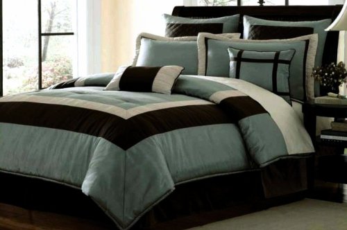 12 PC. CLASSIC SUPER BED IN A BAG COMFORTER SET W/ MATCHING PILLOWS and SHEET SET