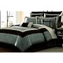 12 PC. CLASSIC SUPER BED IN A BAG COMFORTER SET W/ MATCHING PILLOWS, QUEEN, BLUE