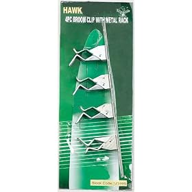 HEAVY-DUTY TOOL/BROOM METAL RACK WITH 4-CLIPS