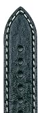 Bracelet Homme - Requin veritable - 2 Bourrelets - Double Cuir - Noir - 20 mm