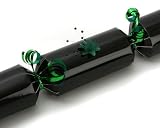 Make Your Own Christmas Crackers - Metallic Black with green trim/Pk 6