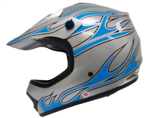 Youth Silver Blue Fire Motocross MX Dirt Bike 
