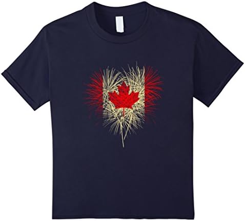 Kids Happy Canada Day Shirt 10 Navy