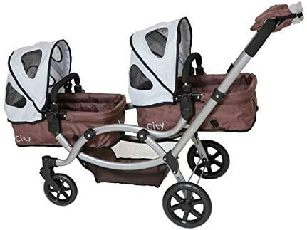 DeCuevas City Twin Doll Pram and Stroller with MITTS by DeCuevas