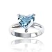 Northern Lights Silver Blue Topaz Heart Ring