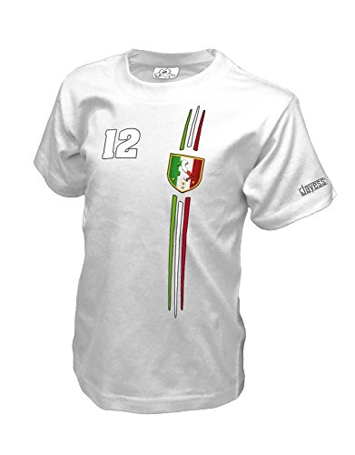 ITALY FAN SHIRT – ITALIEN – KIDS – WEISS – T-SHIRT by Jayess-Kids Gr. 98/104