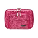 CaseCrown Double Memory Foam Pouch Case with Pocket For Sony PRS-505 Portable Digital e-Reader System (Alligator Hot Pink)