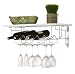 Wenko 2365100 K�chen-Wandregal Nizza - Ablage f�r 6 Weinflaschen, bis zu 9 Wein-, Sekt-, Stielgl�ser, wei�e Pinienholzablage, 67 x 30 x 23 cm