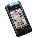 Crystal Hard Black With Blue Flowers Design Cover Case for LG enV Touch VX-11000 Verizon + Swivel Belt Clip [WCM76]