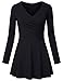 Timeson Peplum Tops for Women, Long Sleeve Crossover V Neck Wrap Front Pullover Casual Peplum Top Black XX-Large