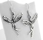 Sterling Silver Nouveau Winged Dancing Fairy Earrings