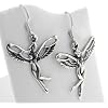 Sterling Silver Nouveau Winged Dancing Fairy Earrings