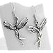 Sterling Silver Nouveau Winged Dancing Fairy Earrings