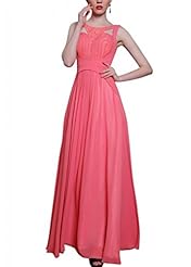 A-line Chiffon/Satin Sleeveless Beaded Lace Jeweled  Cocktail Round Neck Evening Dress/Homecoming Dress/Pageant Dress/Prom Dress/Party Dress/Wedding Dress  With Pearls