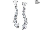 Dangling Diamond Journey Earrings 1.0 Carat in 14K White Gold