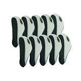 Golf Iron Covers for Nike, Ping, Taylormade, Callaway Iron, 10 pcs Neoprene Gray/White, CAW