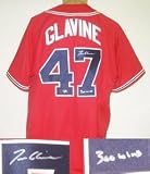 Tom Glavine Signed Red Atlanta Braves Majestic Jersey - 300 Wins
