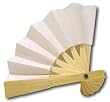 Tiny Chinese Paper / Bamboo Style Fan in White Set of 10