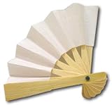 Tiny Chinese Paper / Bamboo Style Fan in White Set of 10