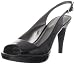 Bandolino Women's Curated Slingback Sandal,Black/Black Leather/Patent,8.5 M US