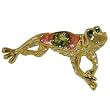 Gold Plated Singing Frog Animal Brooch Pin