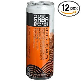 Jones Soda GABA Nectarine, 12-Ounce Cans (Pack of 12)