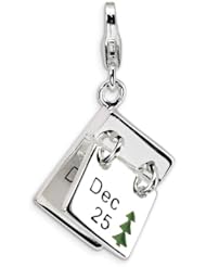 Sterling Silver 3-D Enameled Opening Dec. 25 and Dec. 26 w/Lobster Clasp Ch