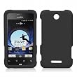 Cricket ZTE Score Accessory - Black Rubberized Designer Protective Hard Case Cover + SportDroid Transparent/Clear Decal