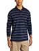 Jack Nicklaus Apparel Men's Dry Range Commodore Stripe Short Sleeve Polo Shirt, Navy, Large