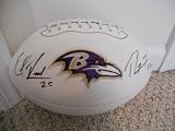 Ray Lewis & Ed Reed signed auto Baltimore Ravens Logo Football