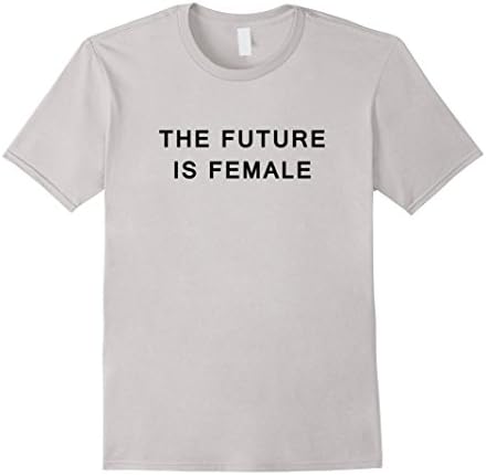 Men's The Future is Female Feminist T Shirt Small Silver