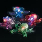 Squishy Bead Filled Flashing Spiders (1 dz)
