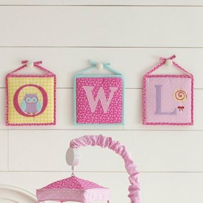 Owlphabet Hanging Initials (Set of 3) Color: Pink by Laura Ashley Baby