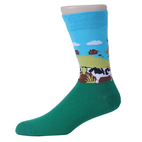 Zmart Men Crazy Animal Color Pattern Art Crew Novelty Socks