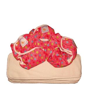 Nature Babies Stuffable Poppered Onesize - Pink Bubbles