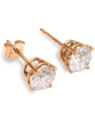 0.60 CT Diamond Stud Earrings 14k Yellow Gold (H-I, SI-2)