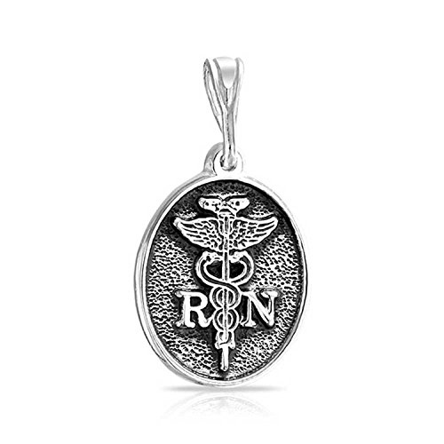 Christmas Gifts Registered Nurse Caduceus RN Symbol Sterling Silver Pendant
