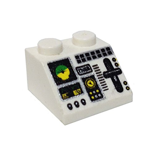 Lego Parts: Slope 45º 2 x 2 Decorated with Aircraft Multiple Flight Controls Pattern (White)