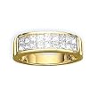 14K Yellow Gold 1 ct. Two Row Princess Cut Diamond Wedding Band