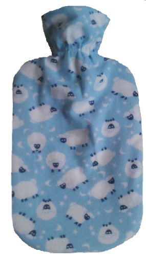 Fashy Children's Counting Sheep Cotton Flannel Covered Hot Water Bottle - Made in Germany