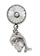 Non-Piercing Belly Button Ring Surgical Steel w/ Swarovski CZ Crystal Set - Dolphin Dangle - Clear