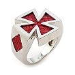 Red Stingray Iron Cross Ring