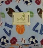 Micro Polar Baby Fleece Blanket Blue Sports Theme BeanSprout