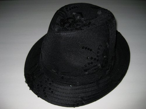 Sequin Floral Fedora / Black / Beautiful!