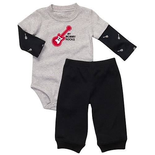 Carters 2-pc. My Mommy Rocks Thermal Pants Set GREY 3 Mo