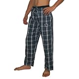 Mens NFL Dallas Cowboys Plaid Cotton Sleepwear / Pajama Pants - Dark Blue & White (Size: S)