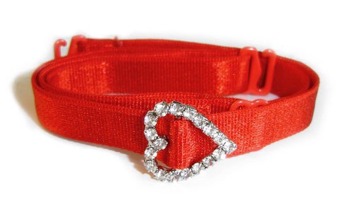 Red bra strap with Diamond Heart