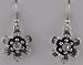 Silver Sunflower Earrings with Sparkly Gem Cut Inlays