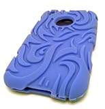 Apple iPhone 3 3G 3GS Baby Blue Tribal Soft Silicone Design AT&T Protective Case Skin Cover