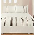 Ribbons Cream/Latte/Chocolate Soft Touch Complete Duvet Cover Set King Size